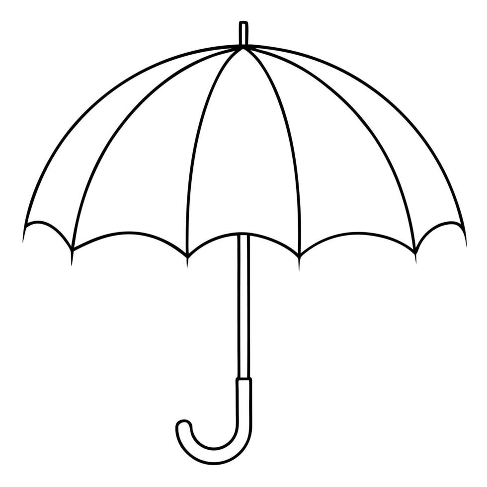 Umbrella or rain shield outline coloring book page line art drawing vector
