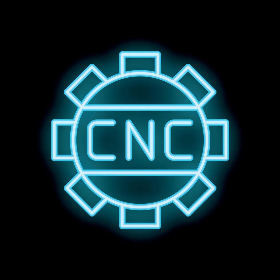 neón cnc firmar representando computadora numérico controlar tecnología vector
