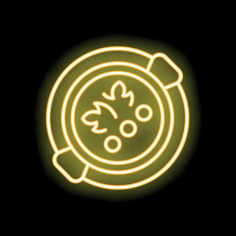 Neon sign of traditional finnish soup in bowl with spoon vector