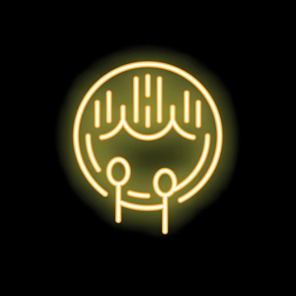 Neon icon of sensor detecting hair growing from skin follicle vector