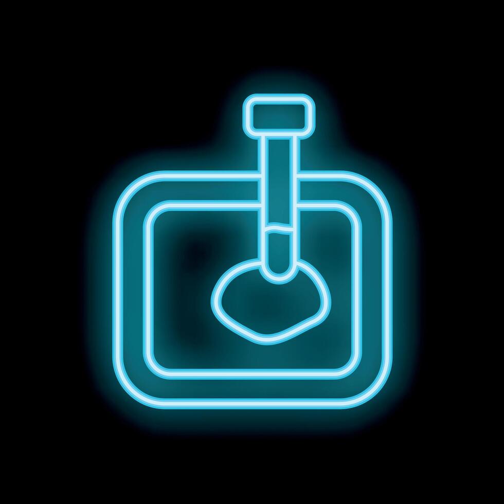 Glowing neon sign of toilet plunger in clogged toilet bowl vector