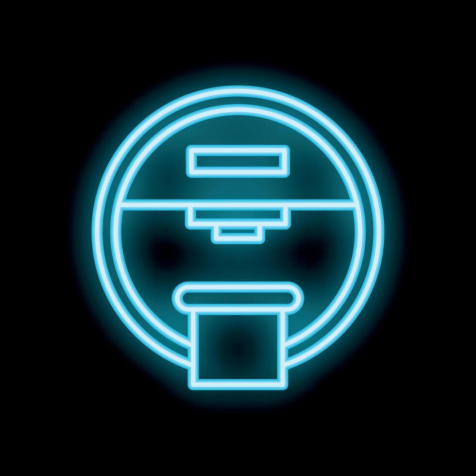Neon icon of coffee machine brewing espresso using filter basket vector