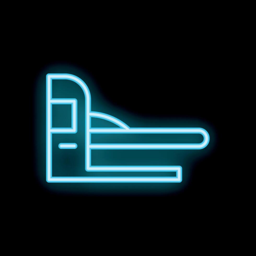 Glowing neon icon of a bedside table with lamp for hotel and hostel vector