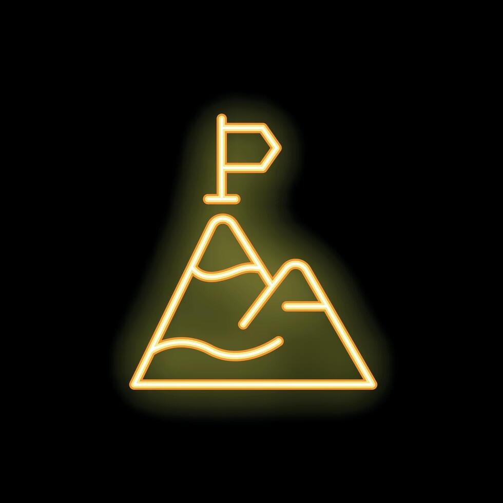 This neon sign is representing the concept of achieving a goal vector