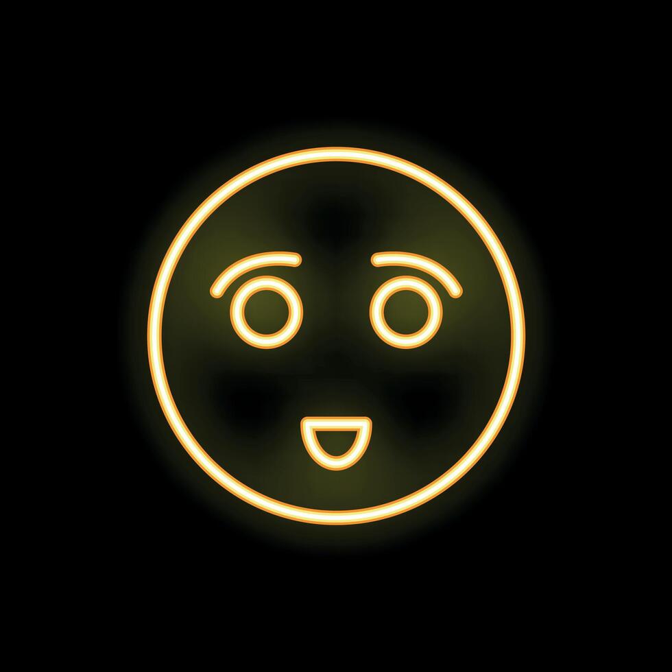 Neon yellow emoji showing a surprised face expression vector
