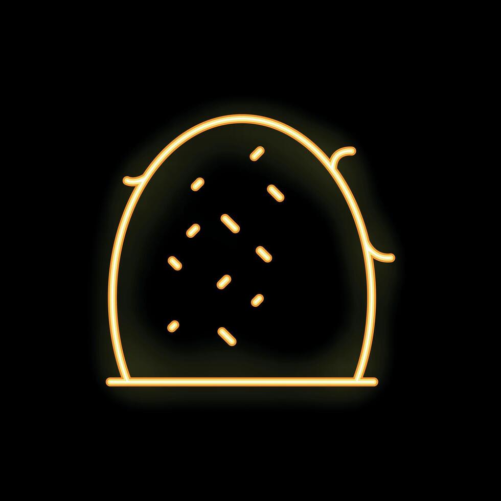 Neon icon of a kiwi fruit glowing on black background vector