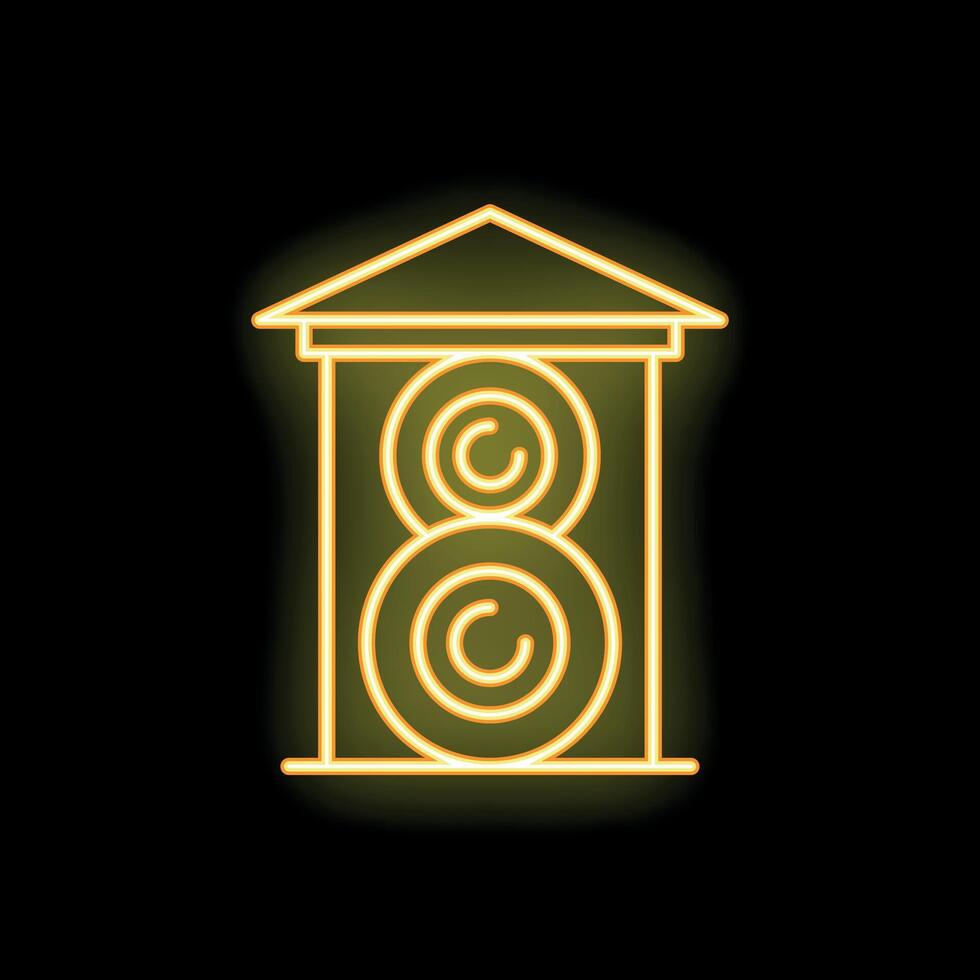 Neon yellow speaker icon depicting sound system vector