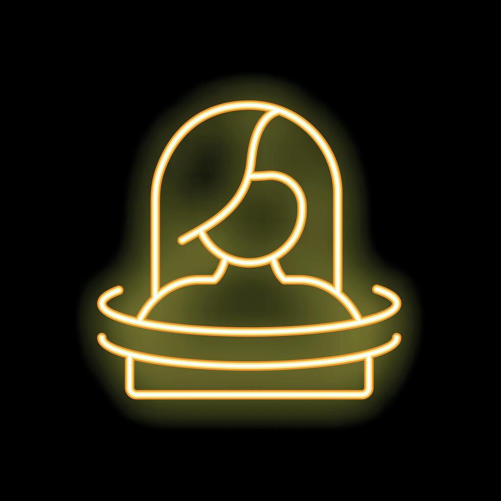 Neon sign showing woman rotating 360 degrees vector