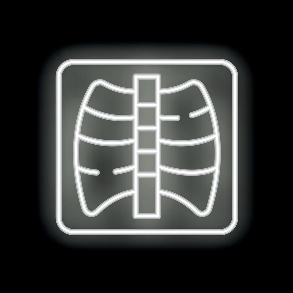 Glowing neon x ray scan on a black background vector