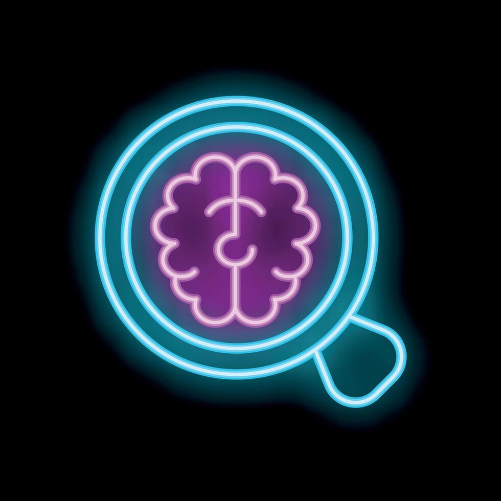 Neon sign showing brain inside coffee cup mug representing coffee boosting brain power vector