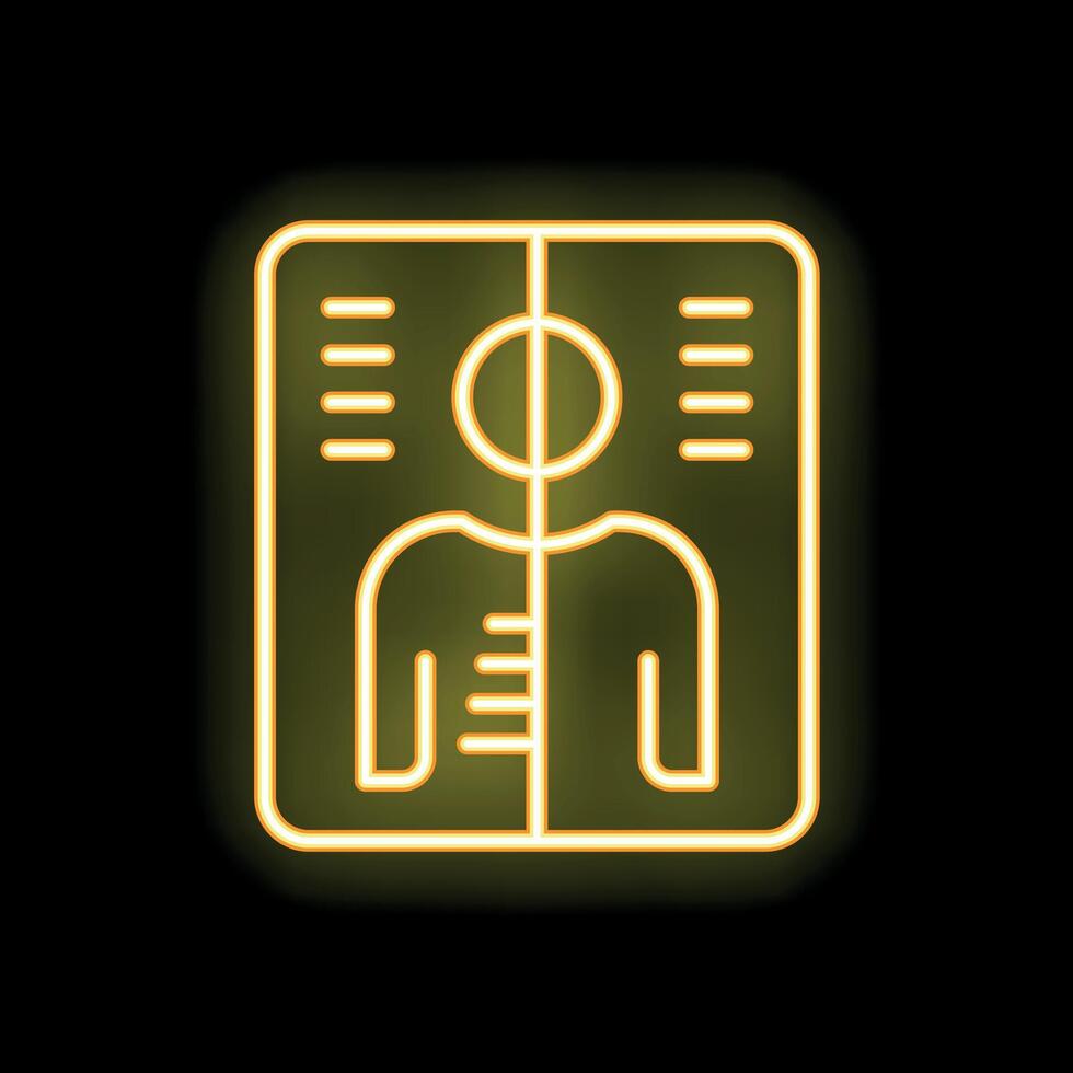 Neon yellow x ray image on a black background vector