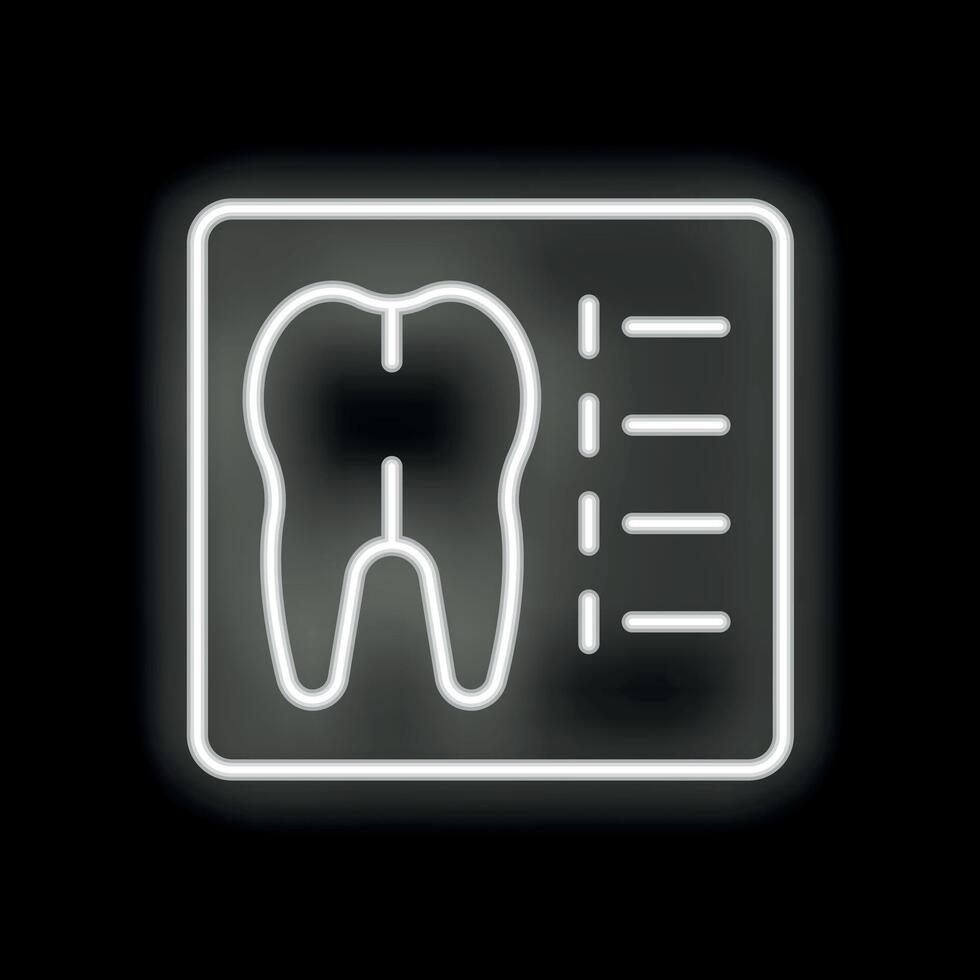 Neon icon of a tooth x ray showing dental health vector