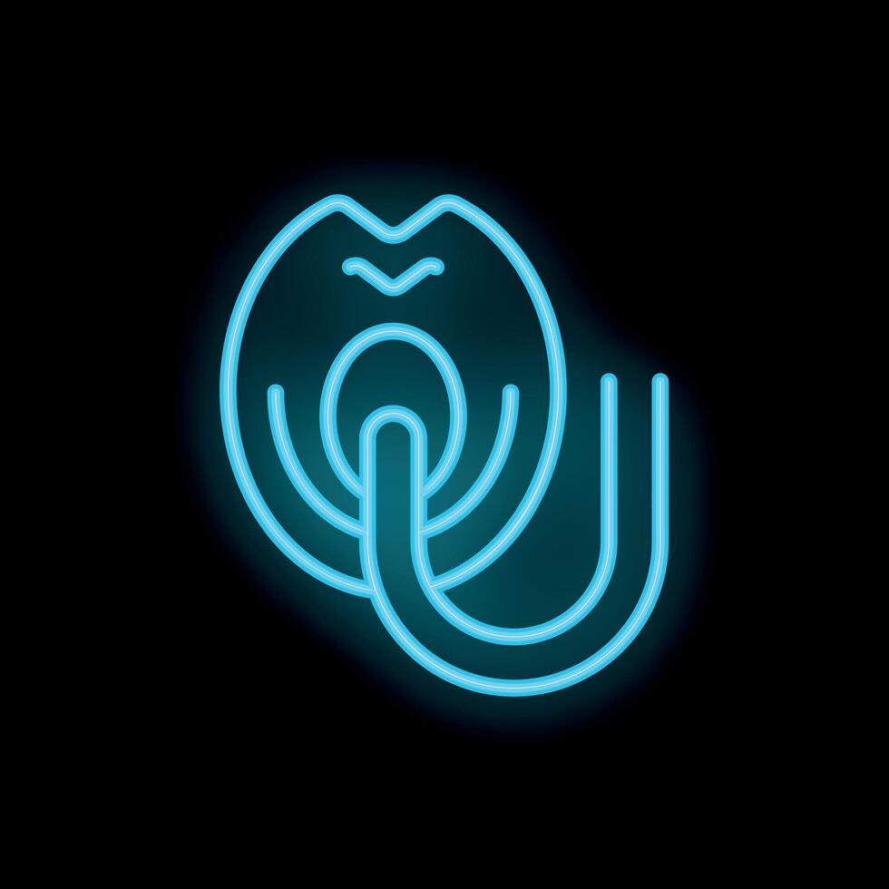 Neon style icon of cpap machine for sleep apnea therapy vector