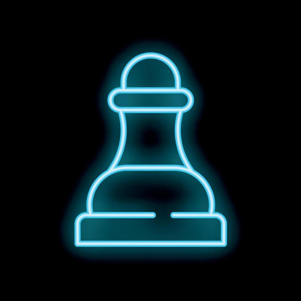 Neon sign representing chess pawn glowing on wall vector