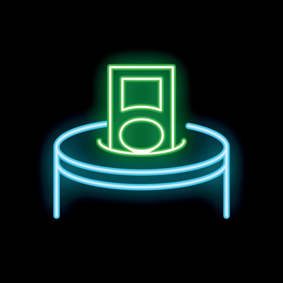 Glowing neon line money donation icon isolated on black background vector