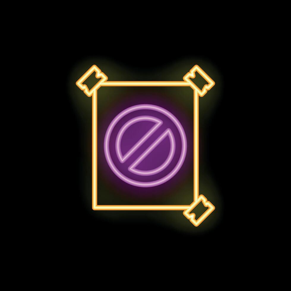 Glowing neon line no smoking icon isolated on black background. illustration vector