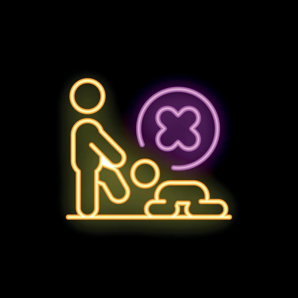 Neon style icon showing bullying, harassment and discrimination vector