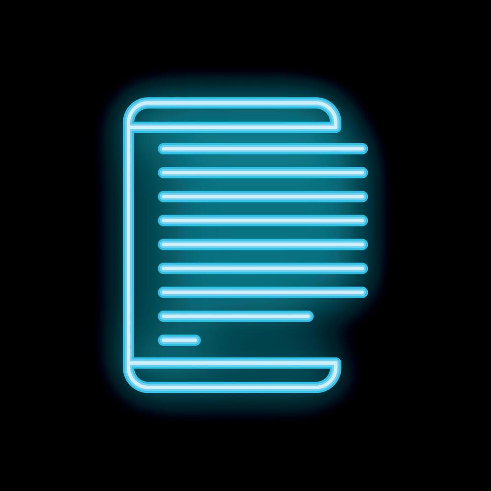 Blue neon smartphone showing text message on black background vector