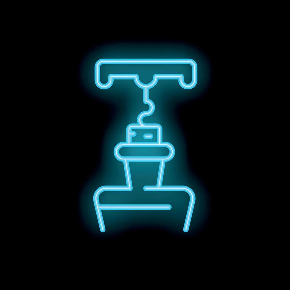 Neon sign showing corkscrew opening wine bottle vector