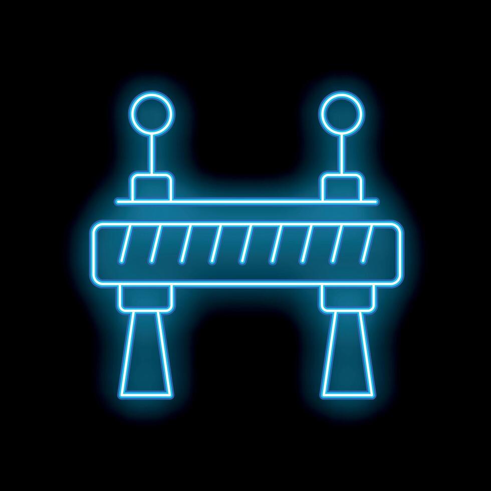 Glowing neon line road barrier is shining on black background vector