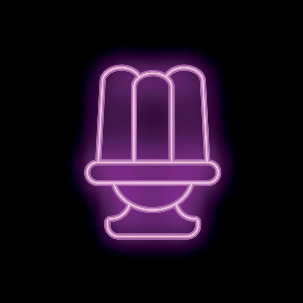 Neon pudding glowing in the dark background vector