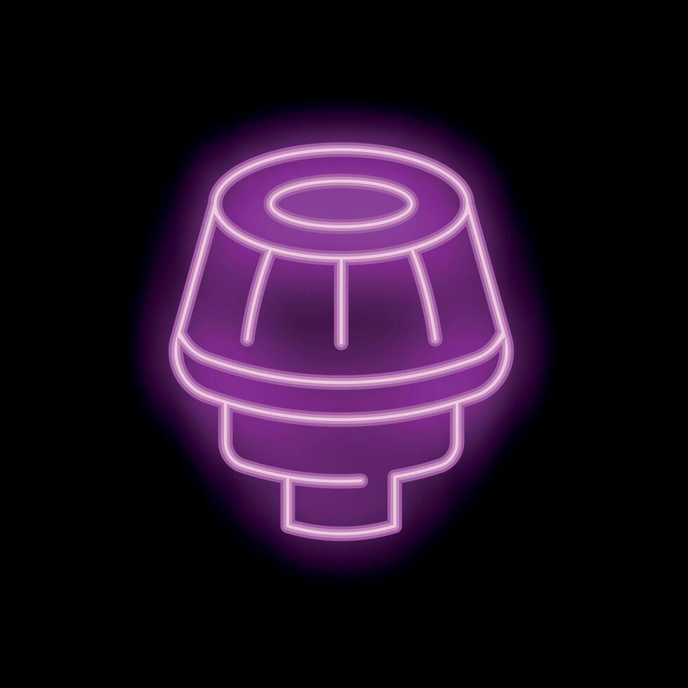 Neon sign of car air filter on a black background vector