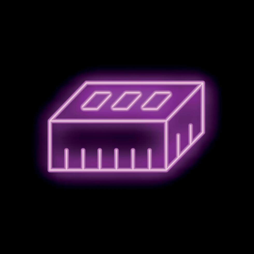 Neon sign of a brick for construction and building vector