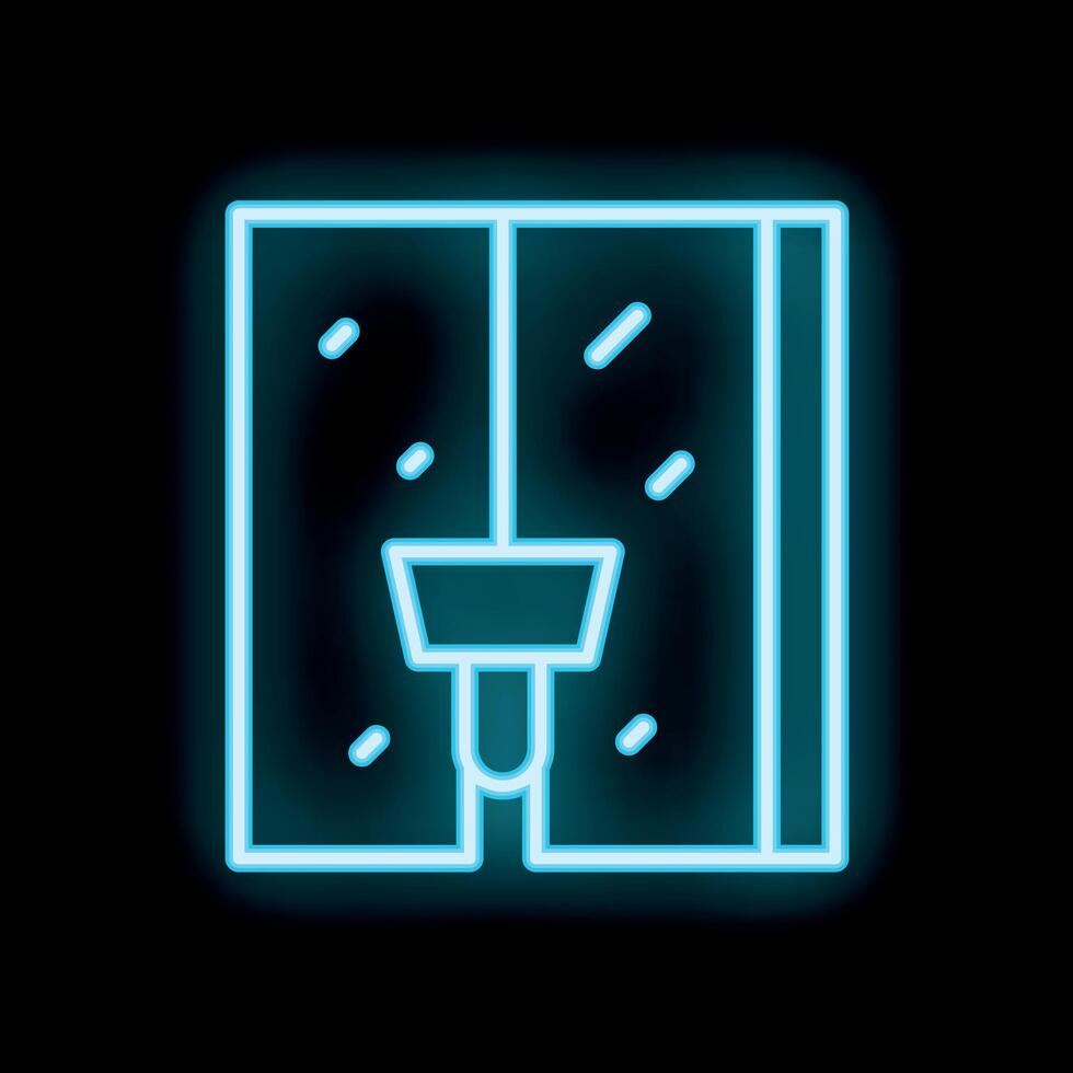Neon icon of elevator showing ongoing maintenance work vector