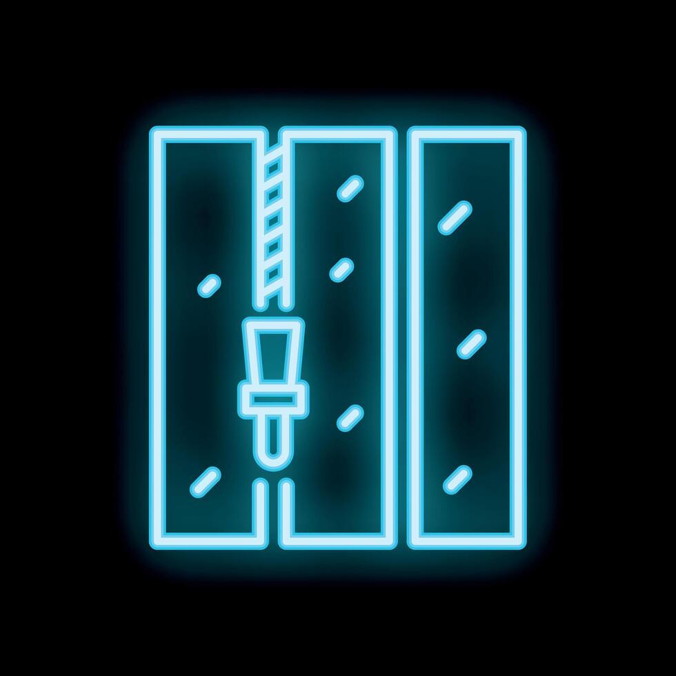 Neon style icon of drilling rig extracting minerals from ground vector