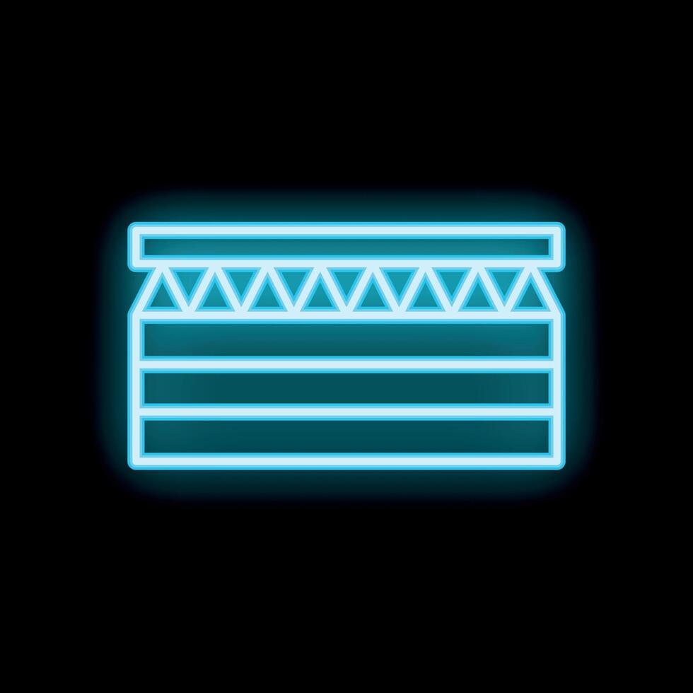 Blue neon icon of milk carton glowing on black background vector