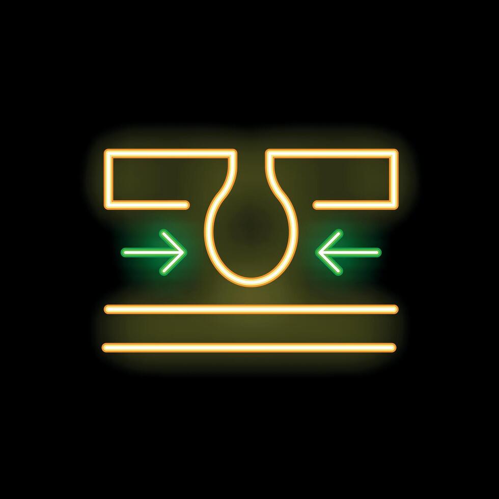 Neon sign depicting a thyroid gland being compressed, symbolizing thyroid disease vector