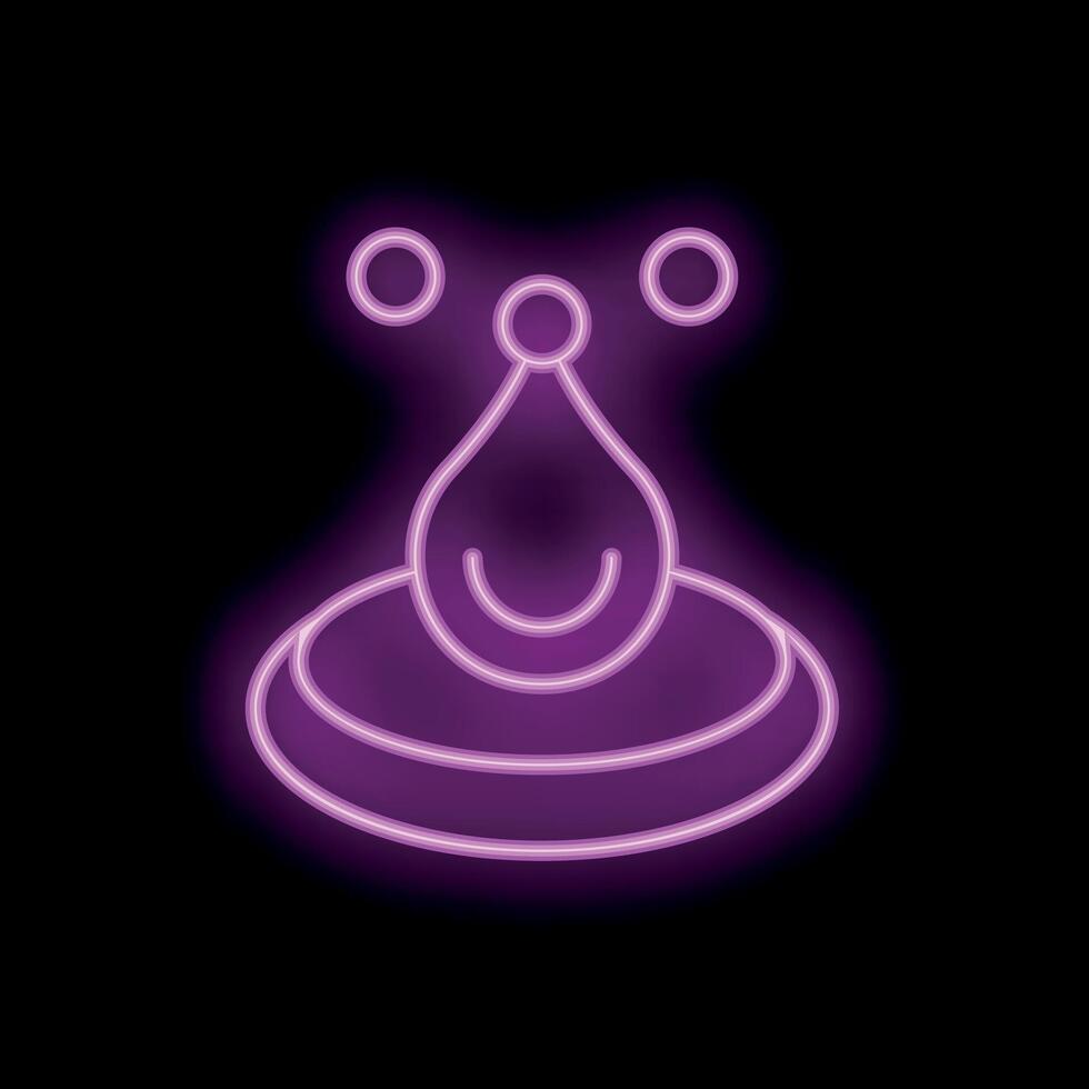 Neon sign of a smiling water droplet forming a puddle vector