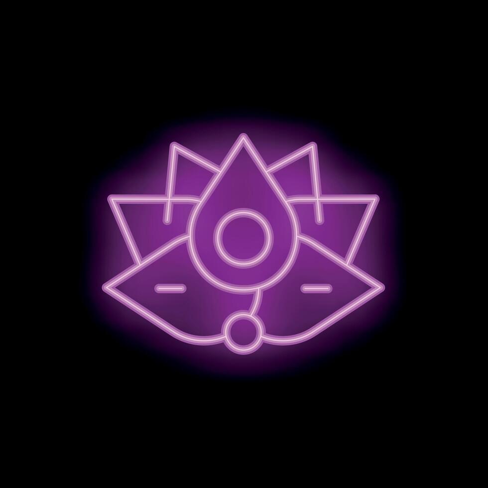 Neon purple ajna chakra symbol representing intuition and awareness vector