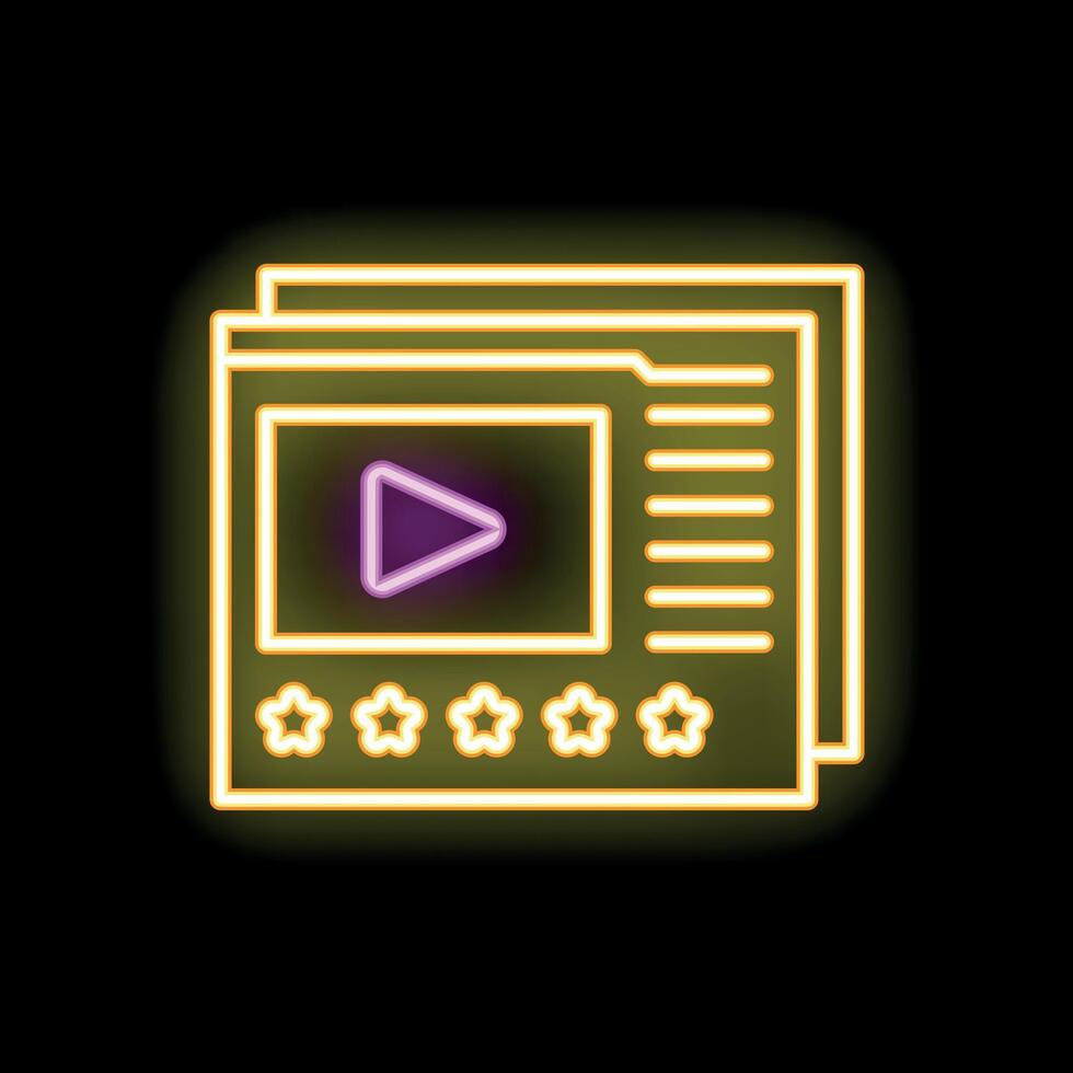 Neon online player showing five star feedback rating vector