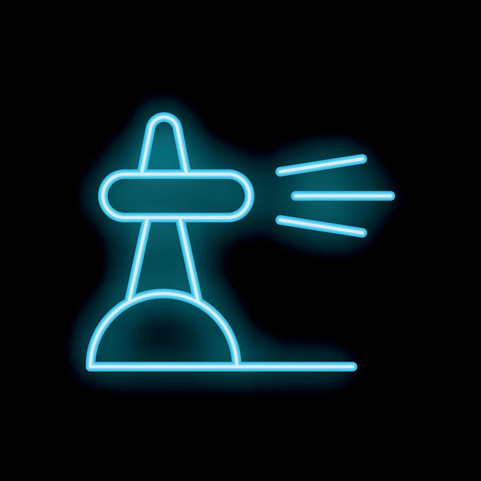 Neon siren light blinking and projecting alert signal vector