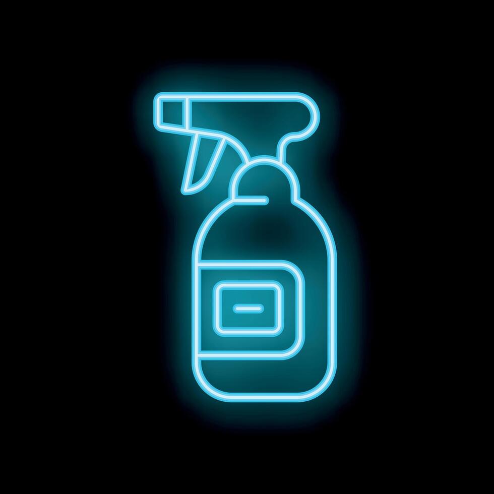 Neon spray bottle shining in the dark vector