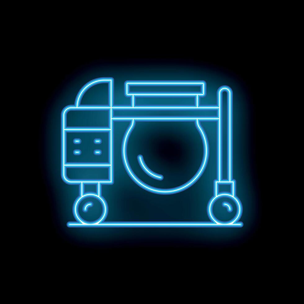 Neon sign showing medical equipment for blood transfusion donating in clinic vector