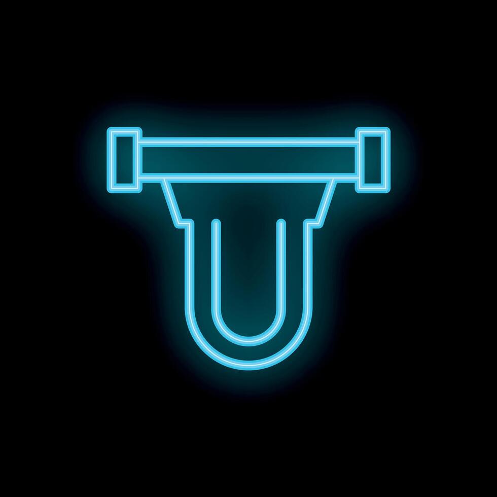 Neon siphon illustrating siphoning concept on black background vector