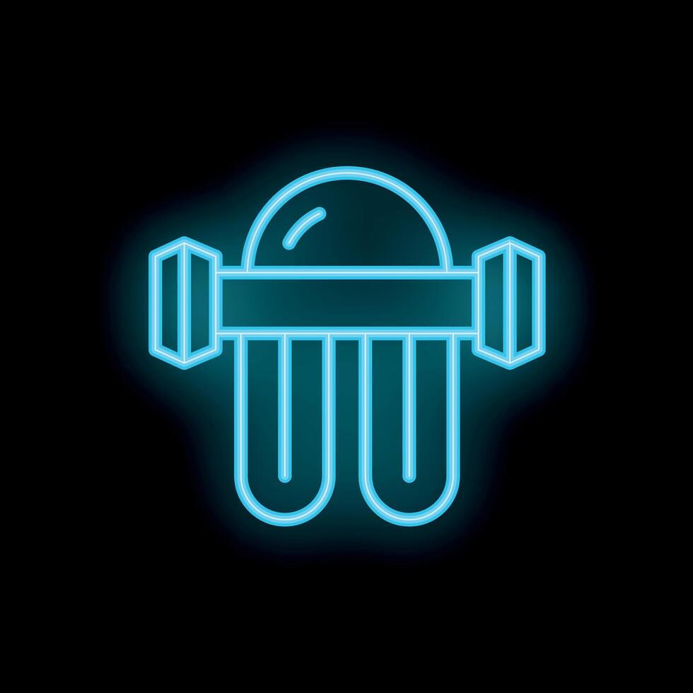 Neon icon of water filter cartridge replacing showing filtration system vector