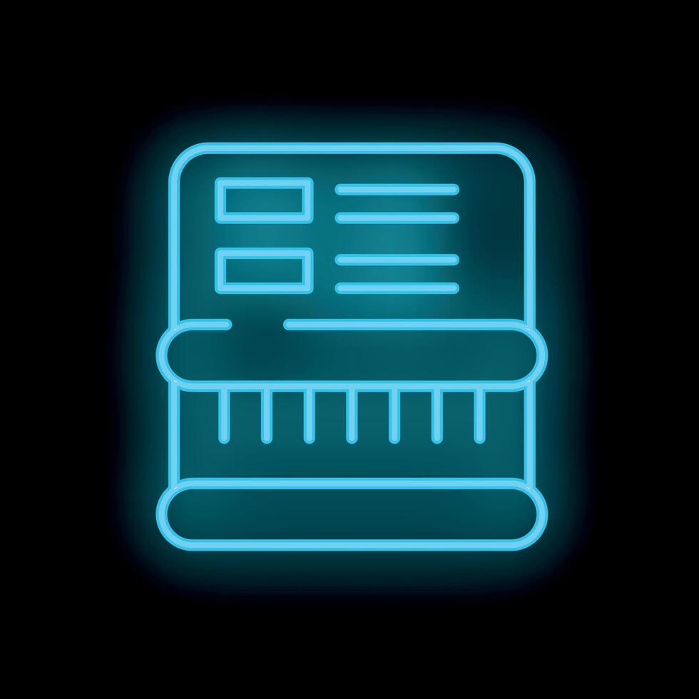 Neon atm for banking transactions and finance operations vector
