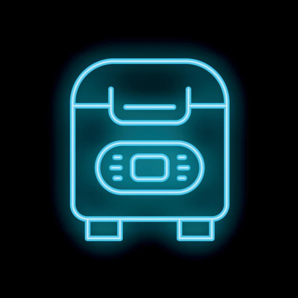Neon icon of a multicooker, a modern kitchen appliance for easy cooking vector
