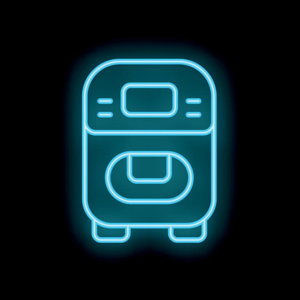 Neon icon of a washing machine displaying laundry concept vector