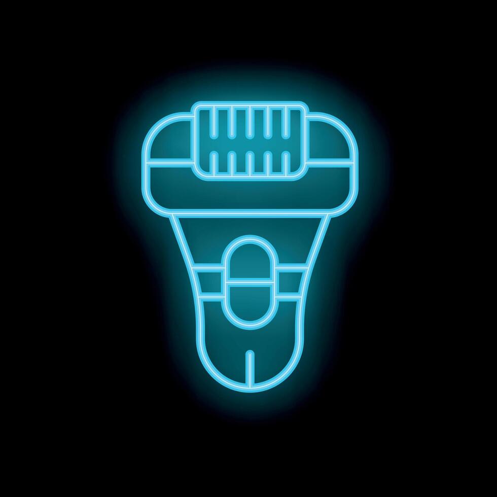 Neon electric epilator shining in the dark vector