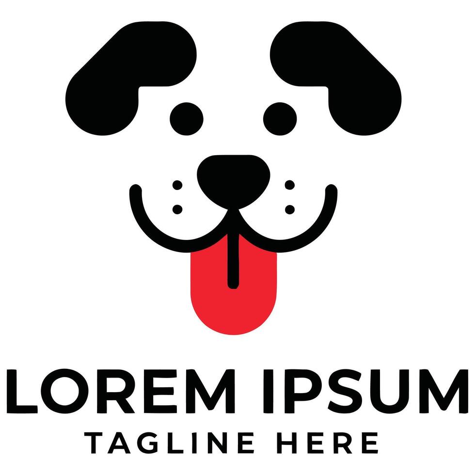 Minimalist Dog Logo Art. vector