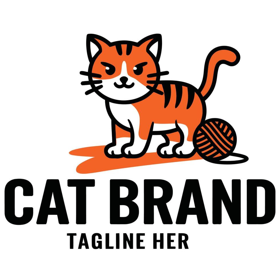 Playful Cat Logo for Brands. vector