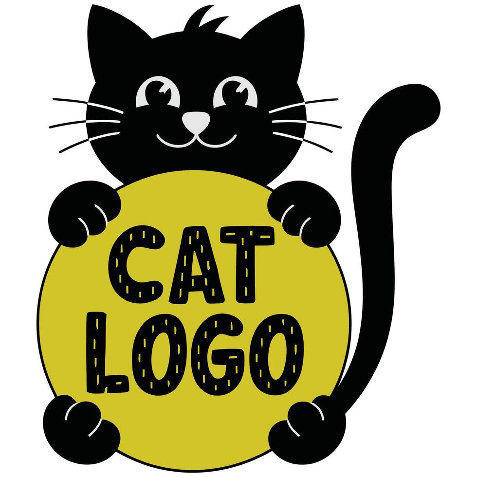 Eye-Catching Cat Logo for Startups. vector