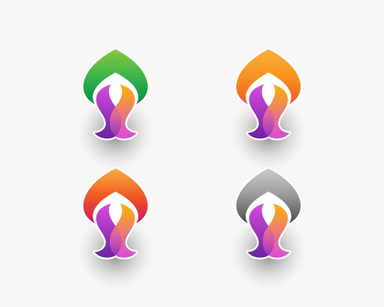 Set of creative arrow gradient logo vector