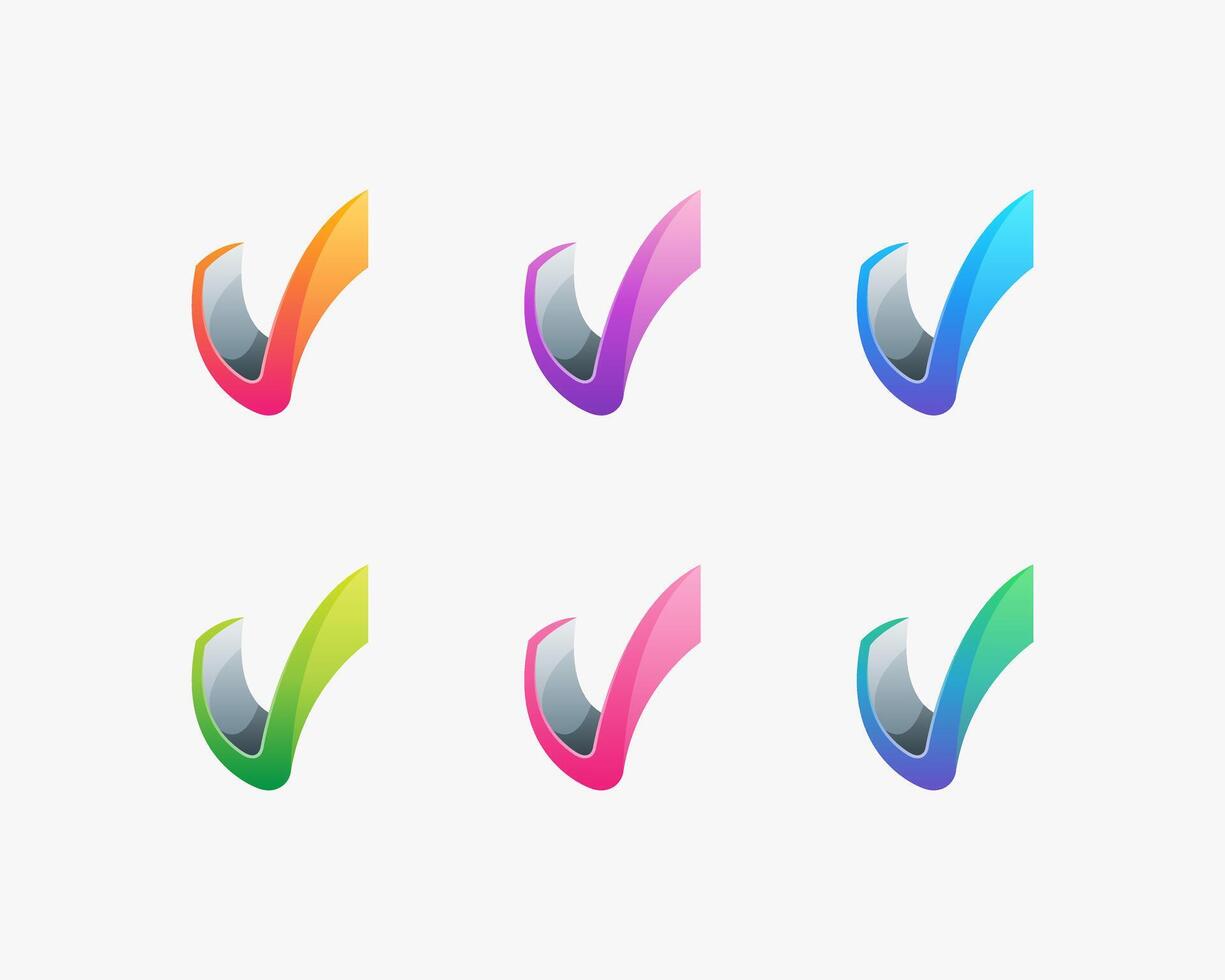 Abstract creative colorful letter v logo vector