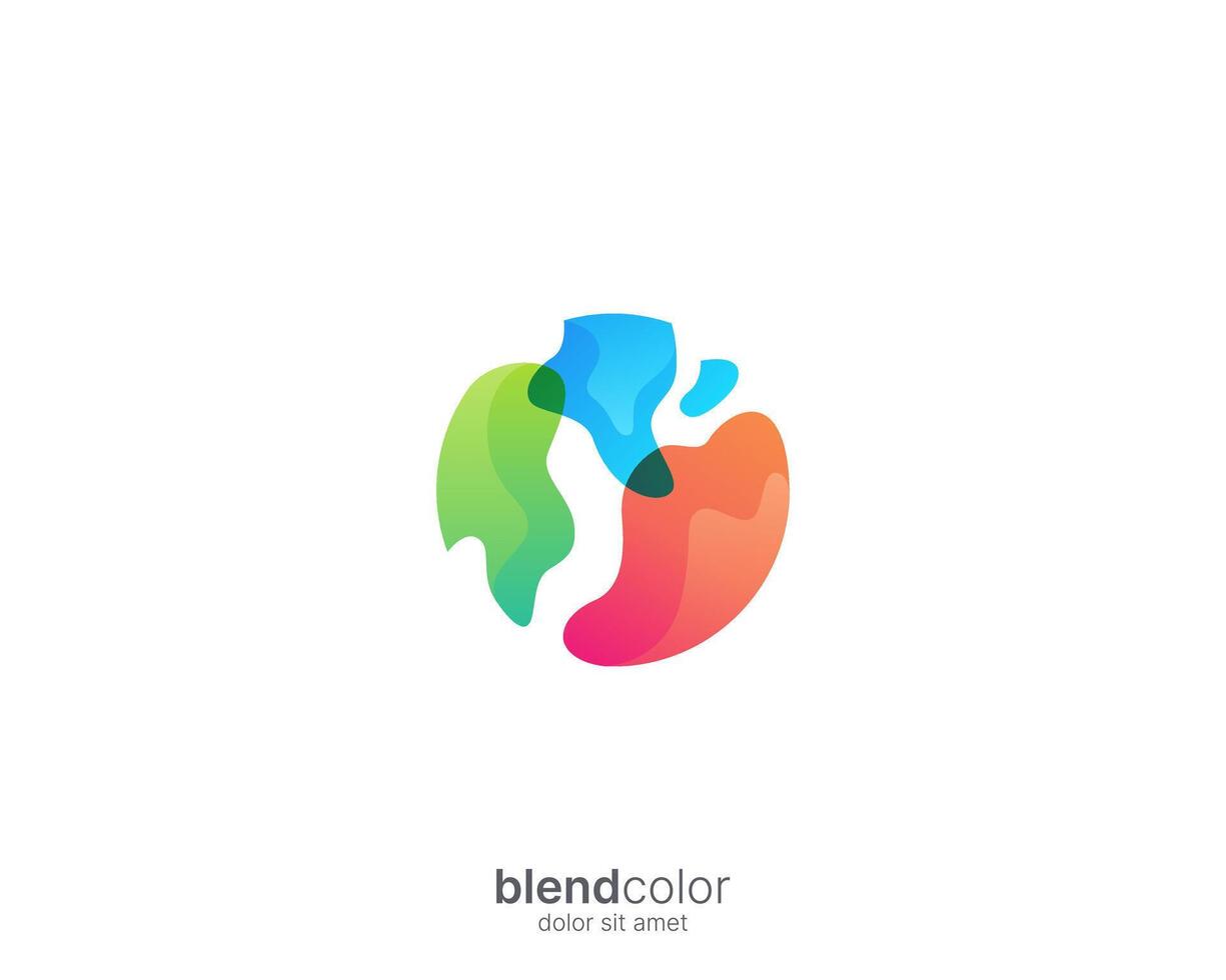 Abstract colorful circle blending logo vector