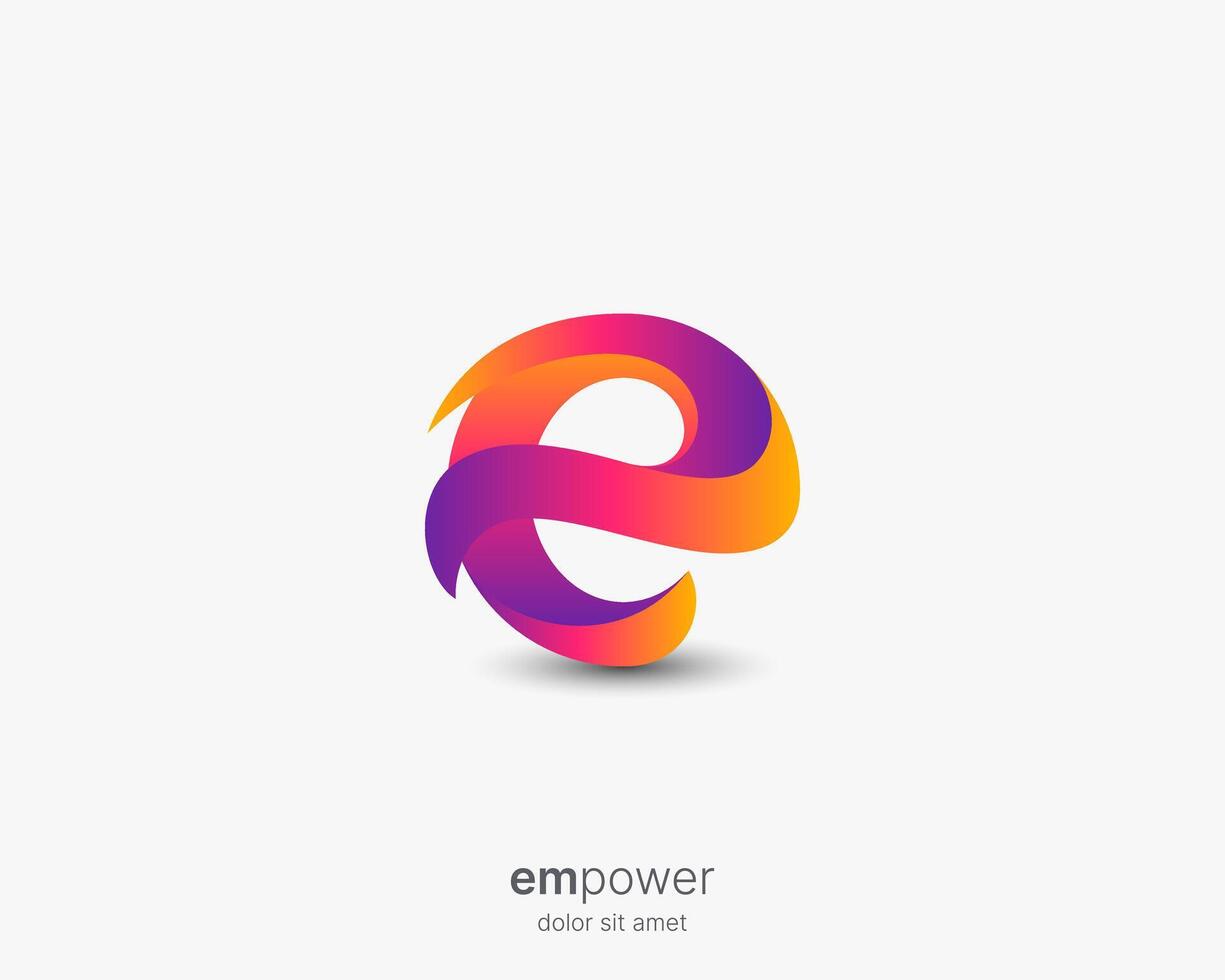 Letter e logo. Creative gradient letter e gradient logo vector